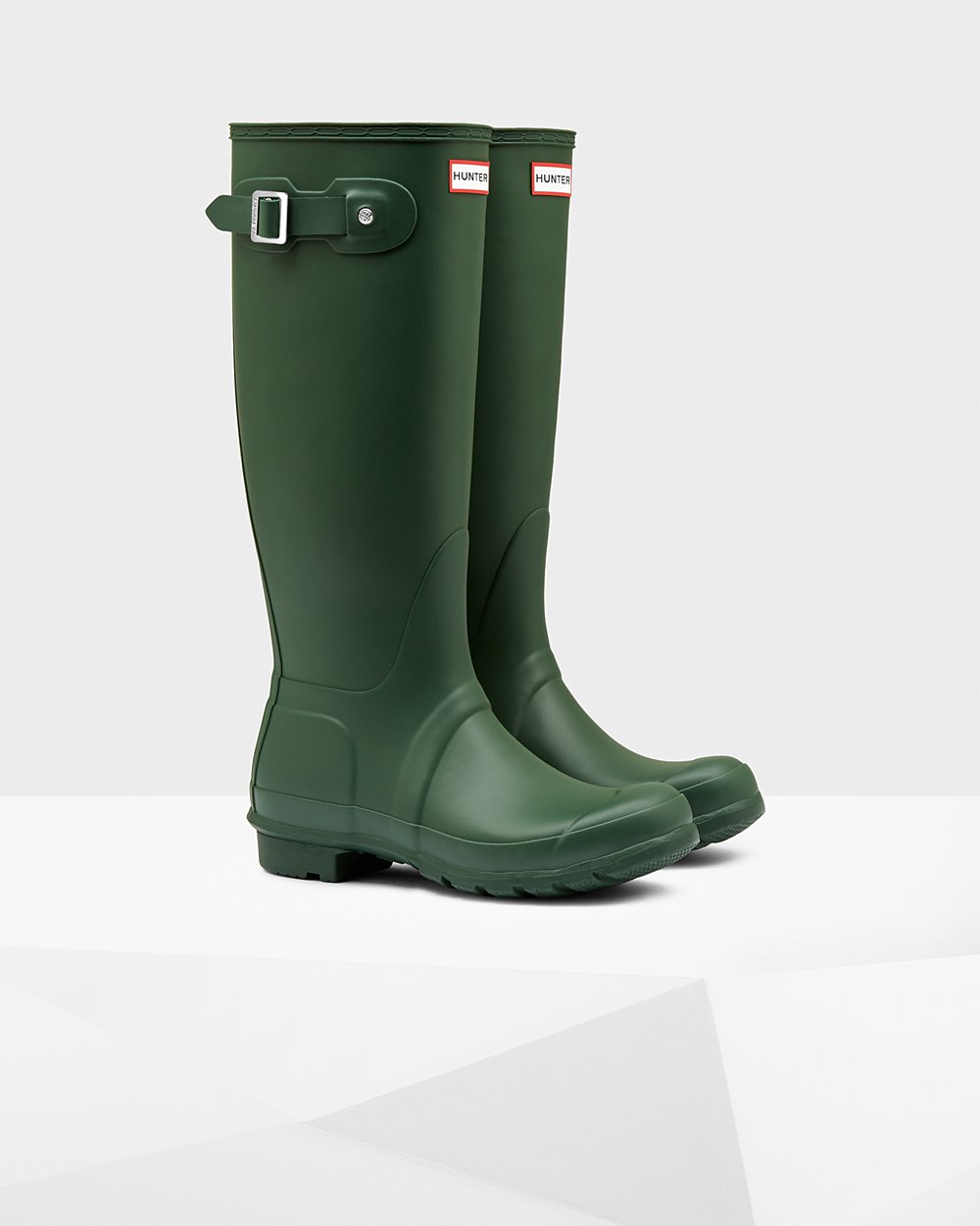 Womens Hunter Original - Tall Rain Boots Green - 8523-KHVLC